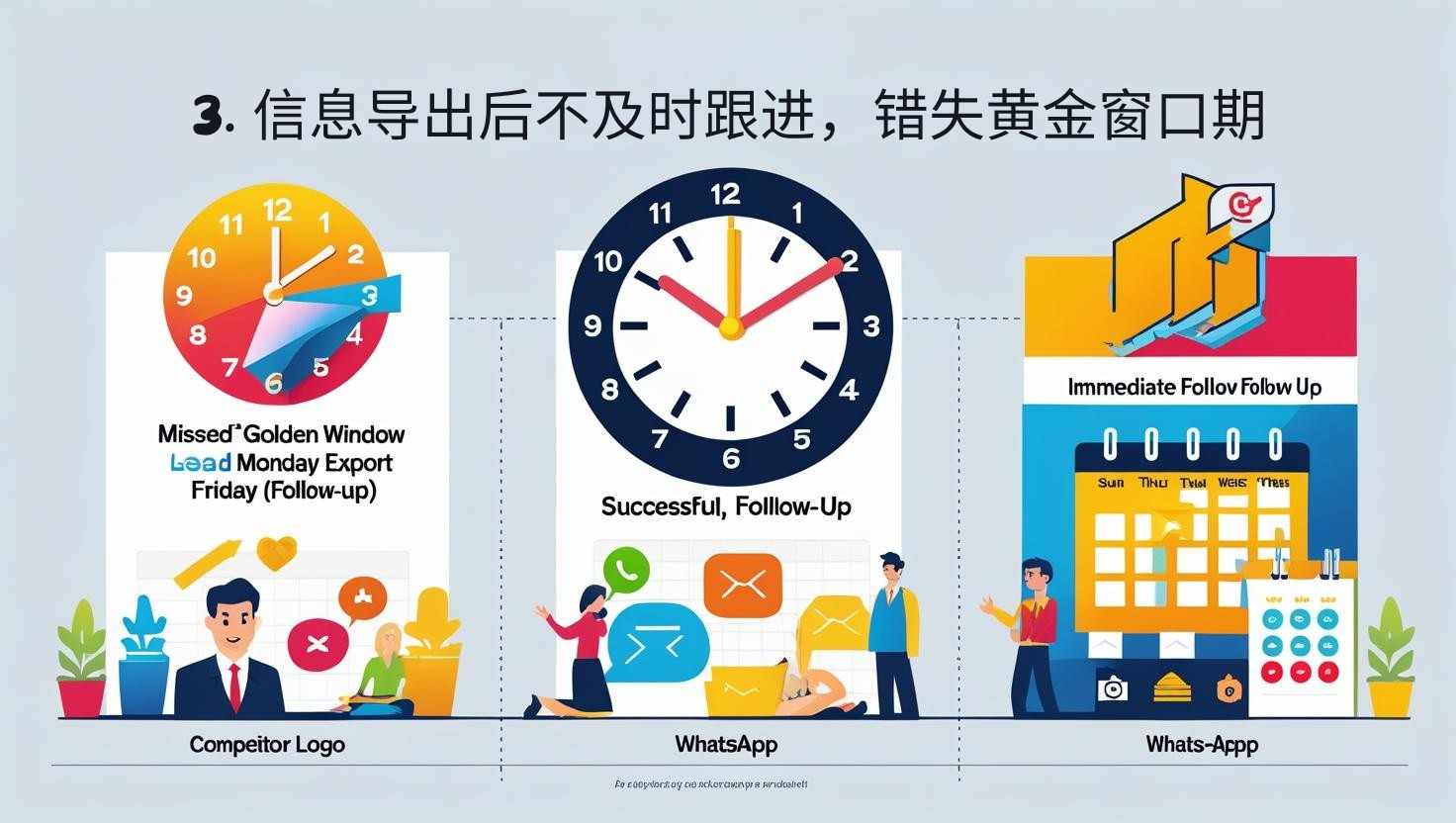 3. 信息导出后不及时跟进，错失黄金窗口期