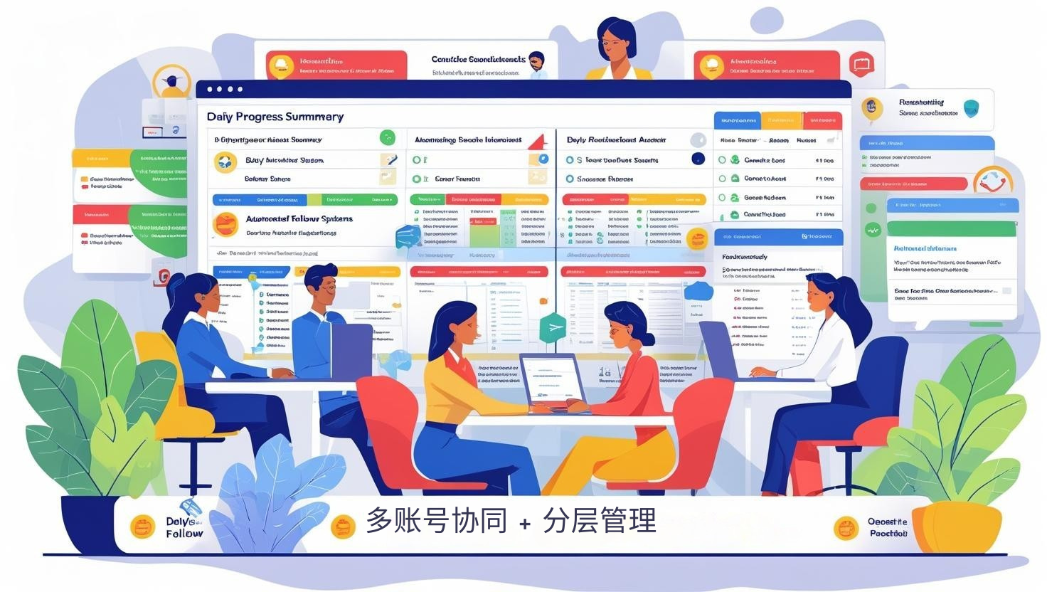 多账号协同 + 分层管理