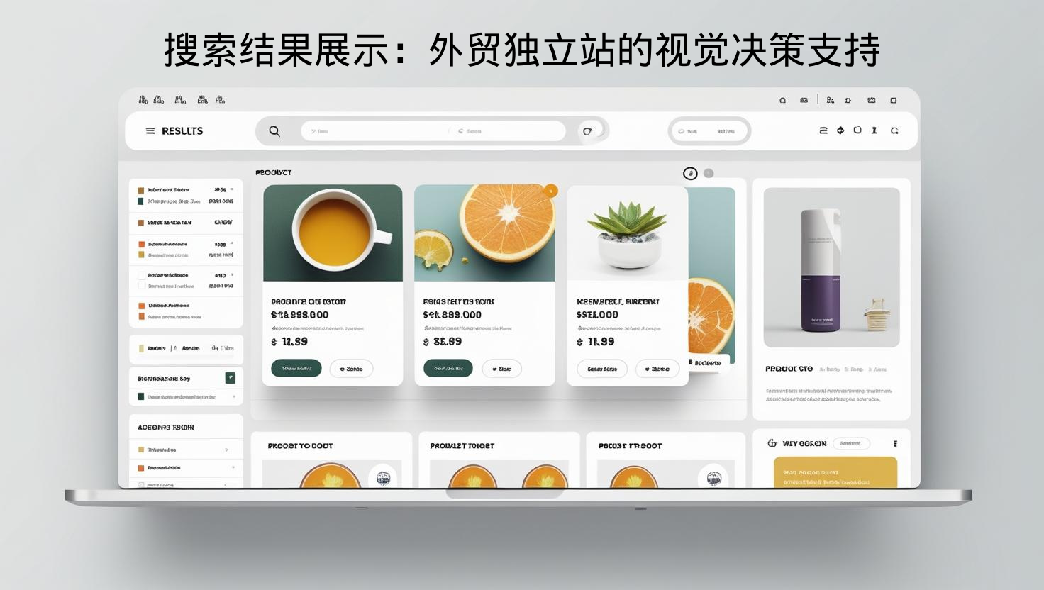 搜索结果展示：外贸独立站的视觉决策支持