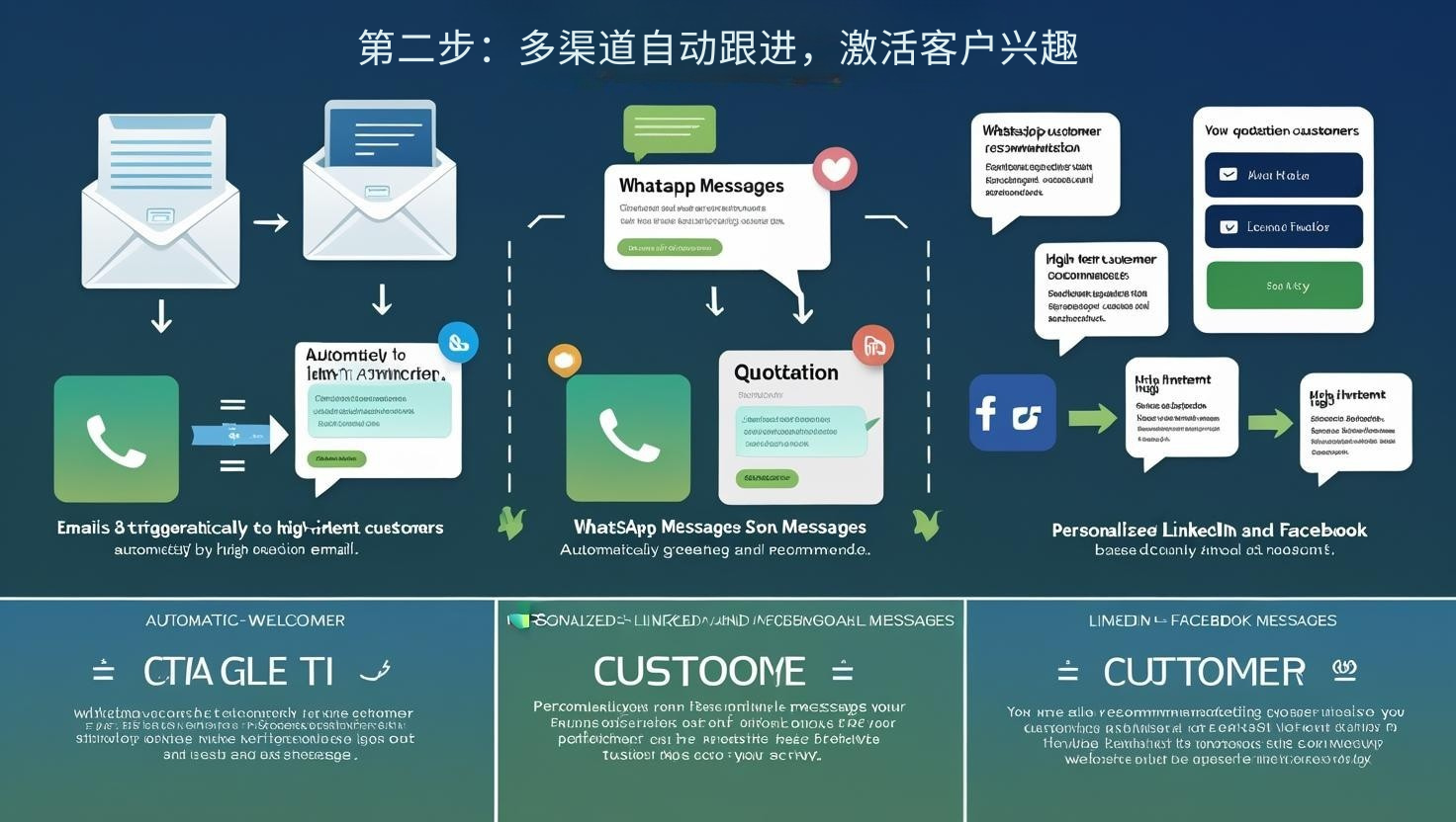 第二步：多渠道自动跟进，激活客户兴趣