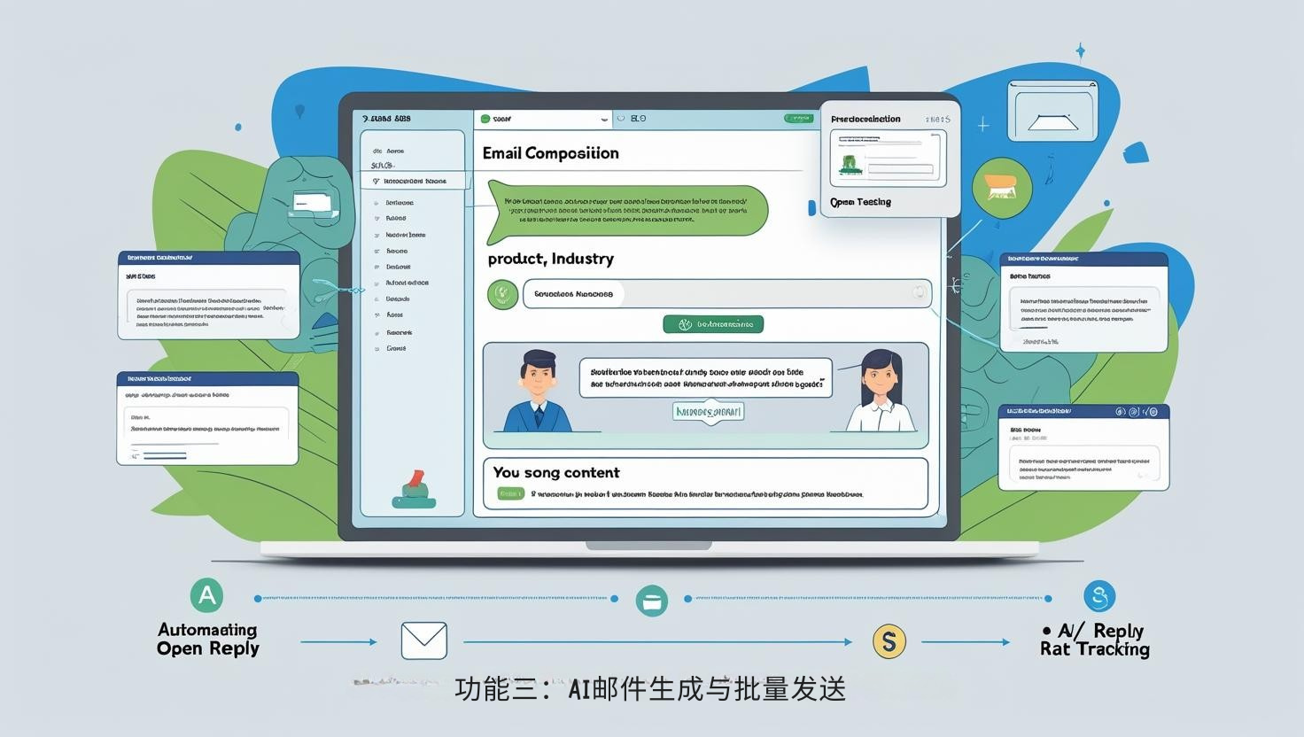 功能三：AI邮件生成与批量发送