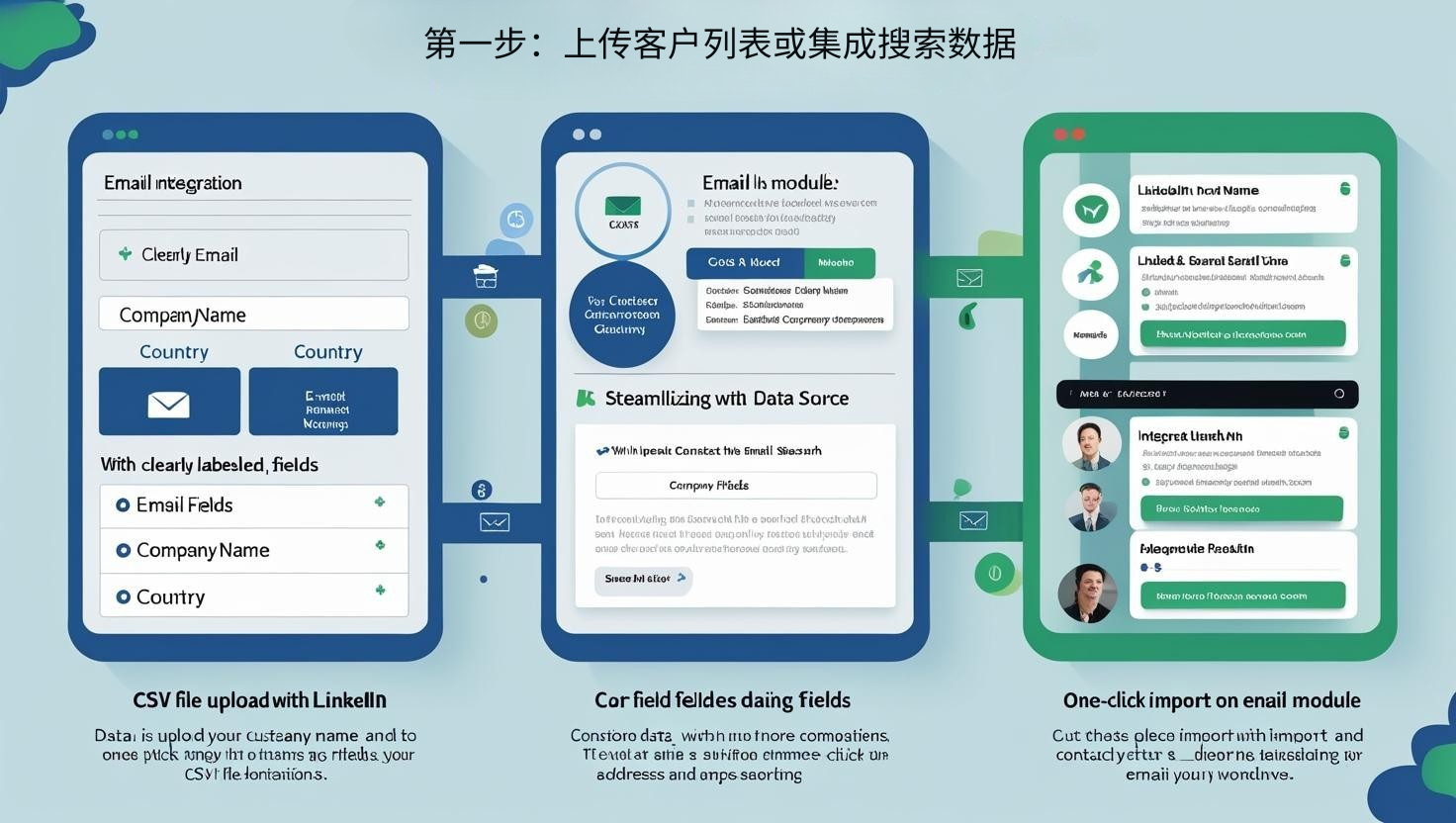 第一步：上传客户列表或集成搜索数据