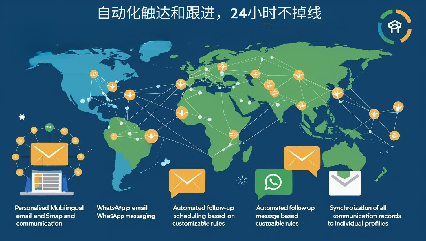 自动化触达和跟进，24小时不掉线