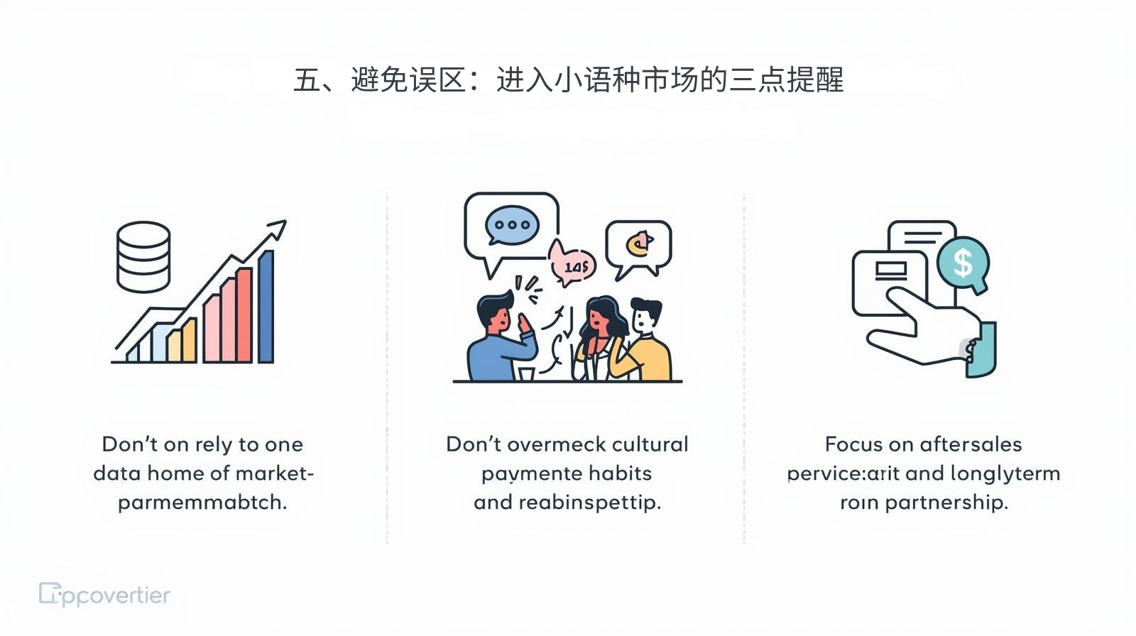 五、避免误区：进入小语种市场的三点提醒