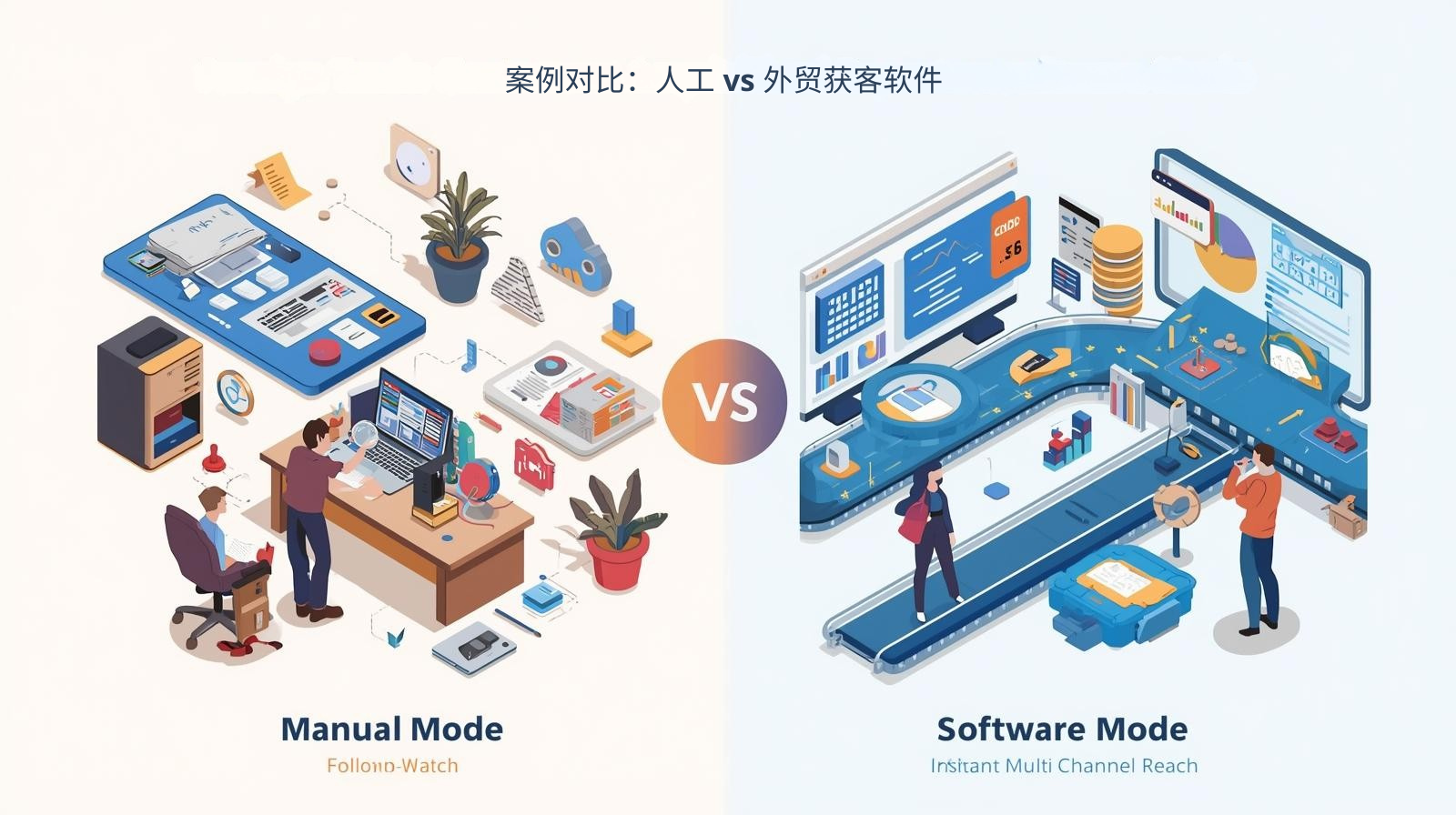 案例对比：人工 vs 外贸获客软件