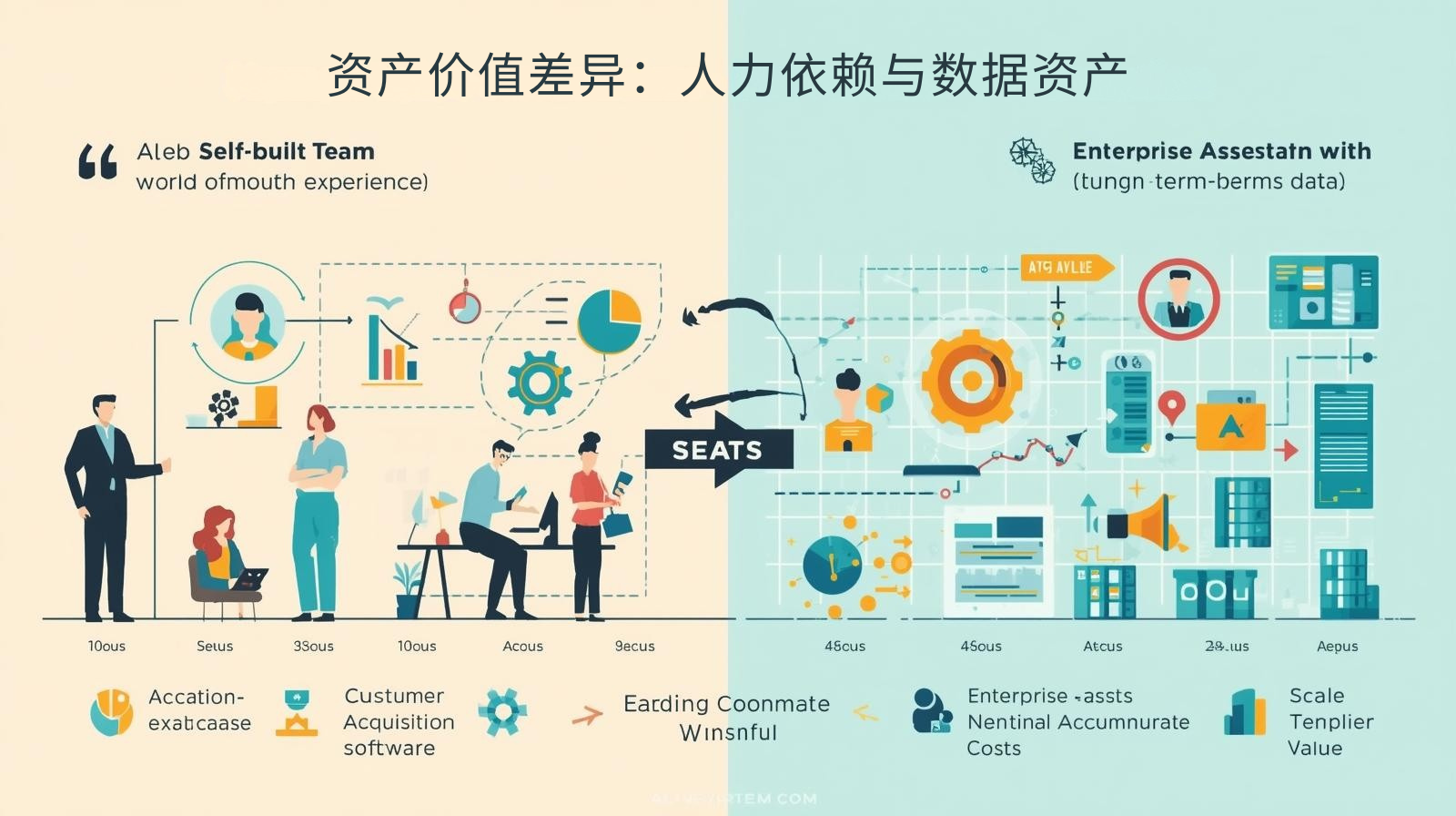 资产价值差异：人力依赖与数据资产