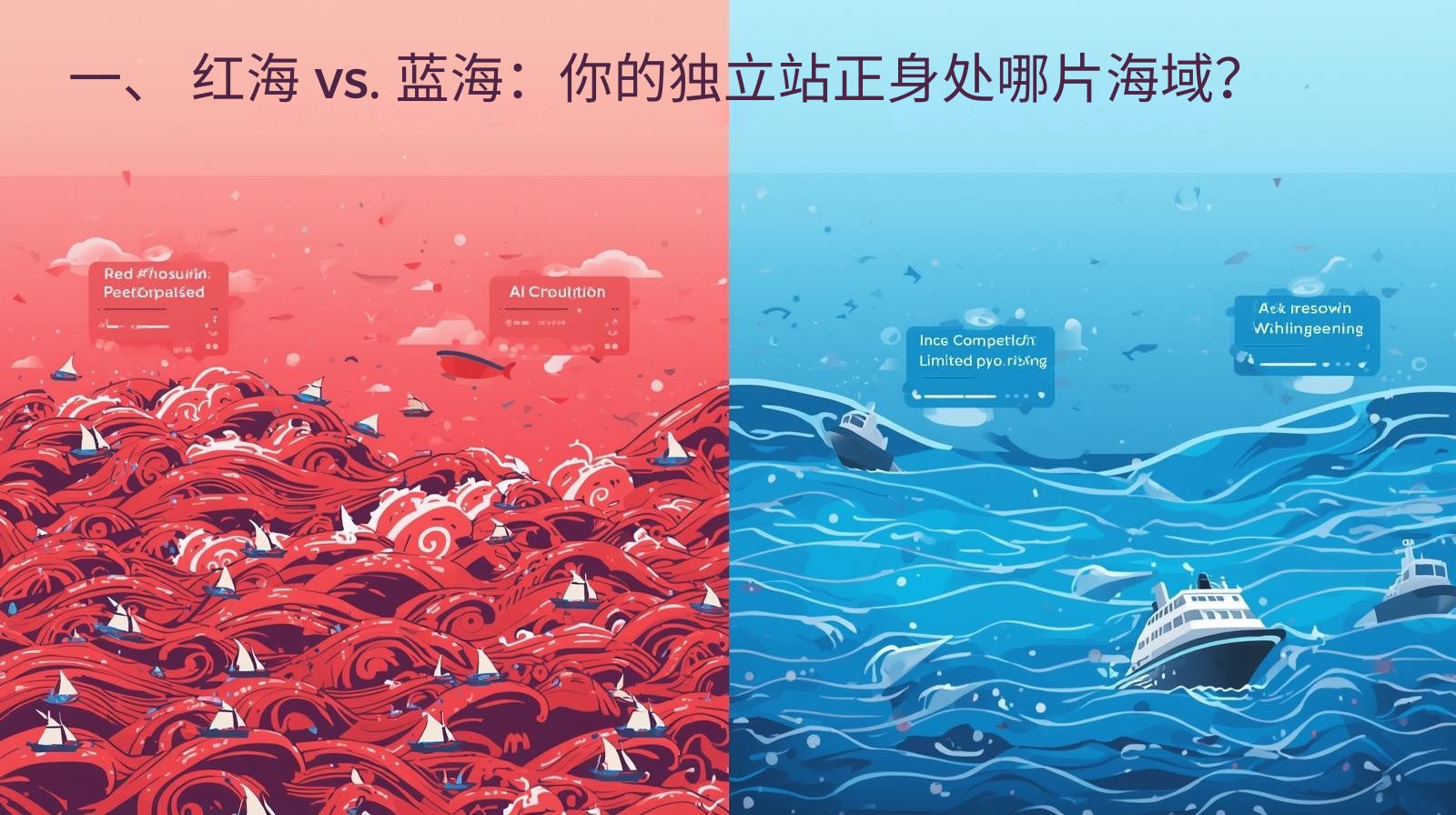 一、 红海 vs. 蓝海：你的独立站正身处哪片海域？