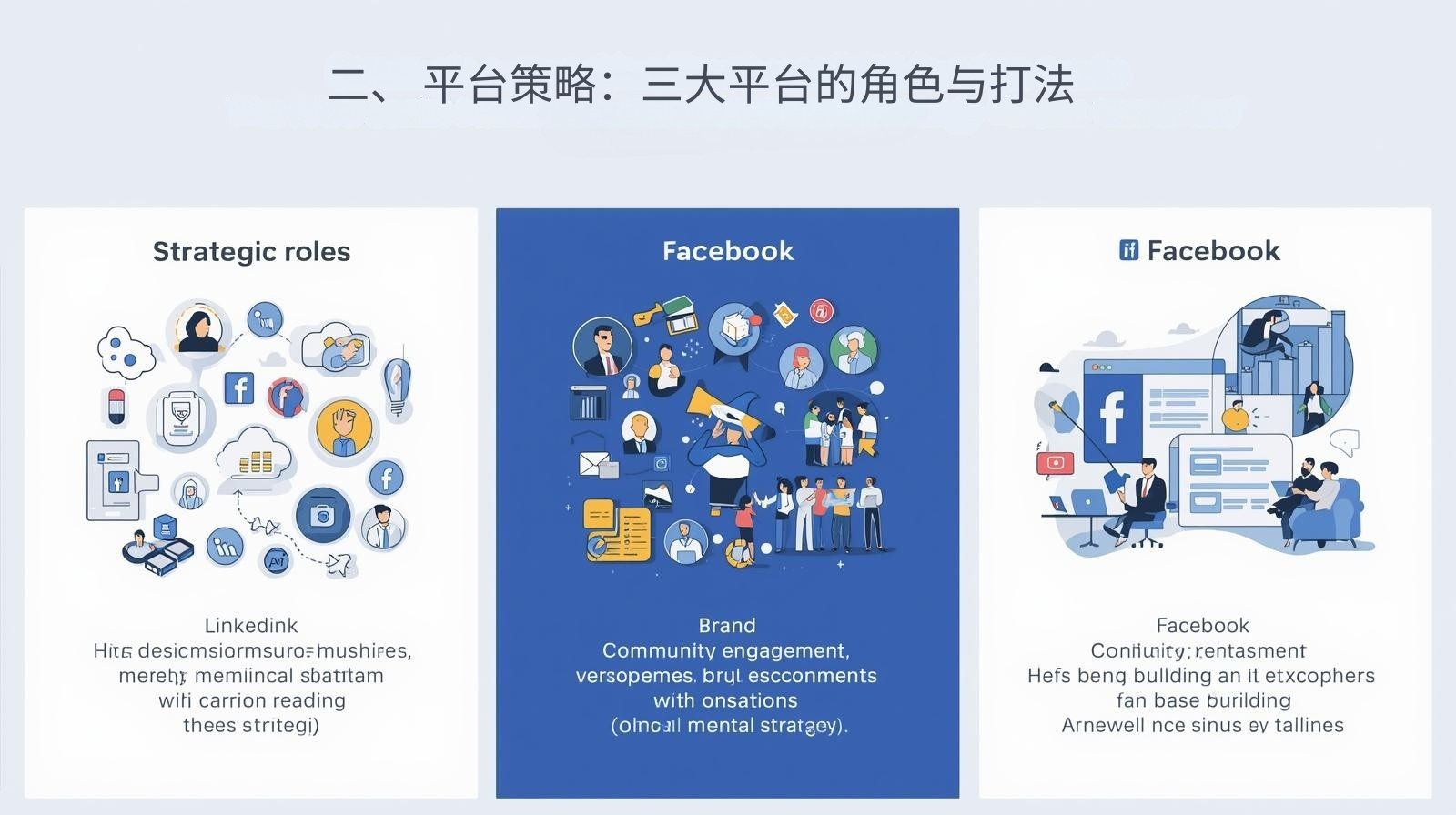 二、 平台策略：三大平台的角色与打法
