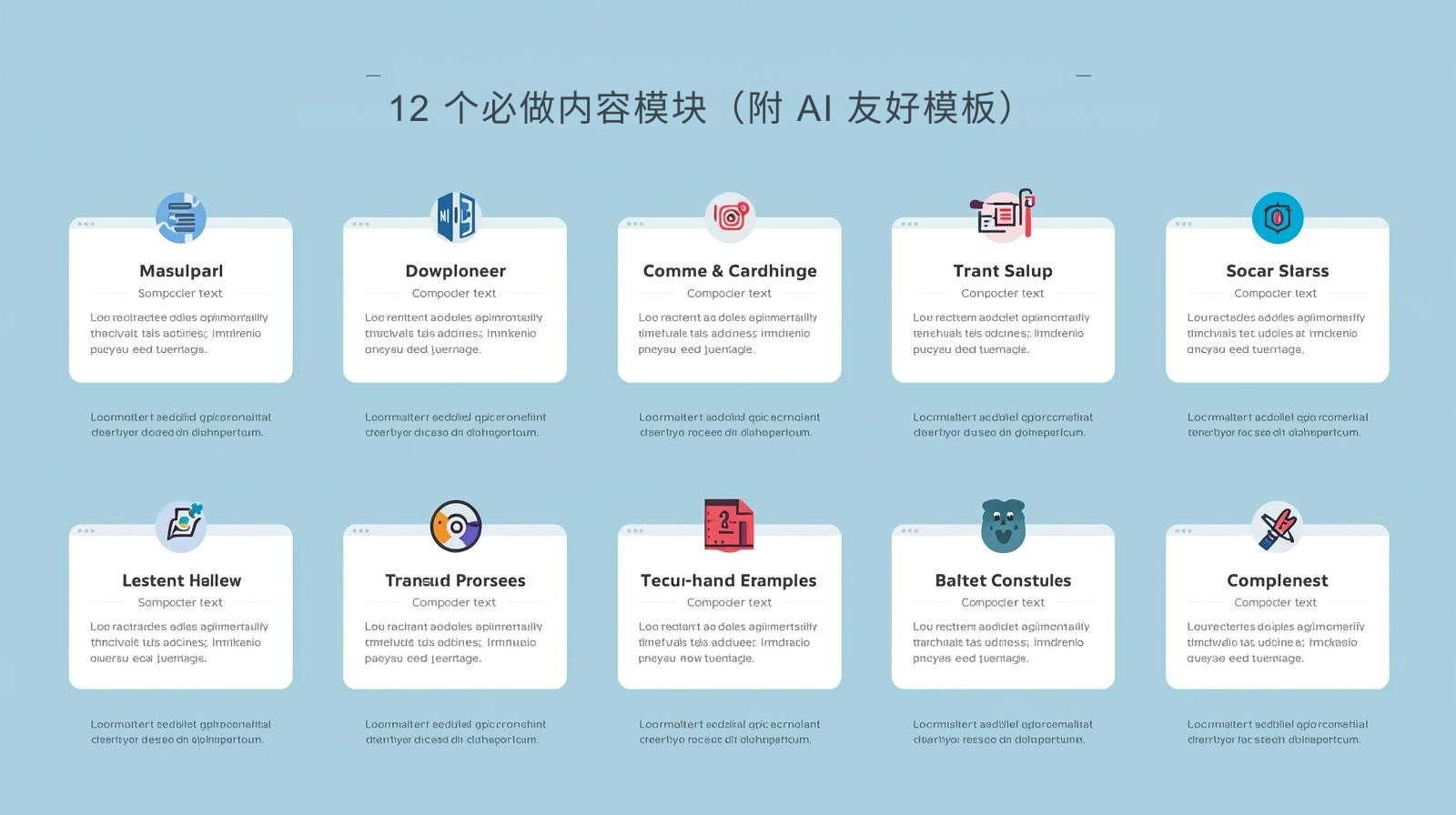 12 个必做内容模块（附 AI 友好模板）