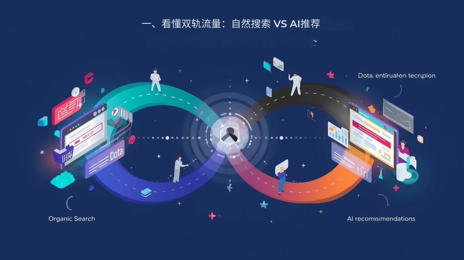 一、看懂双轨流量：自然搜索 VS AI推荐