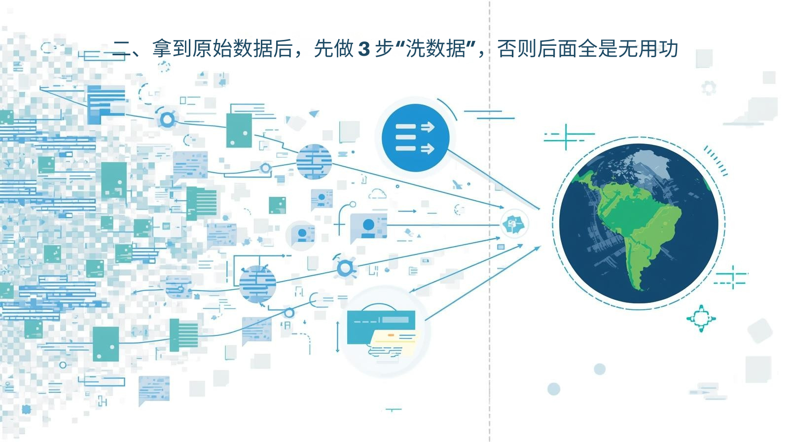 二、拿到原始数据后，先做 3 步“洗数据”，否则后面全是无用功