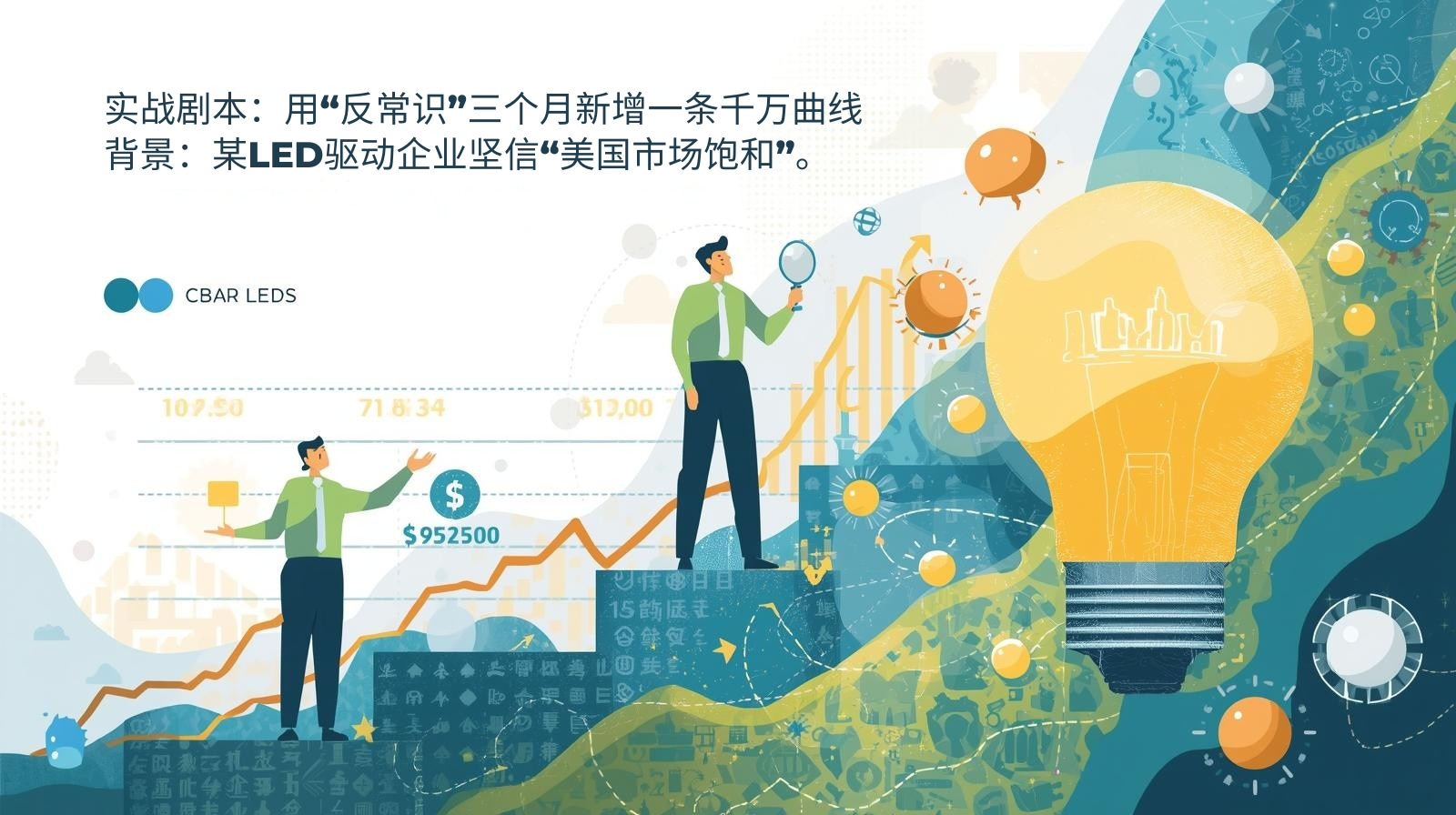 实战剧本：用“反常识”三个月新增一条千万曲线 背景：某LED驱动企业坚信“美国市场饱和”。