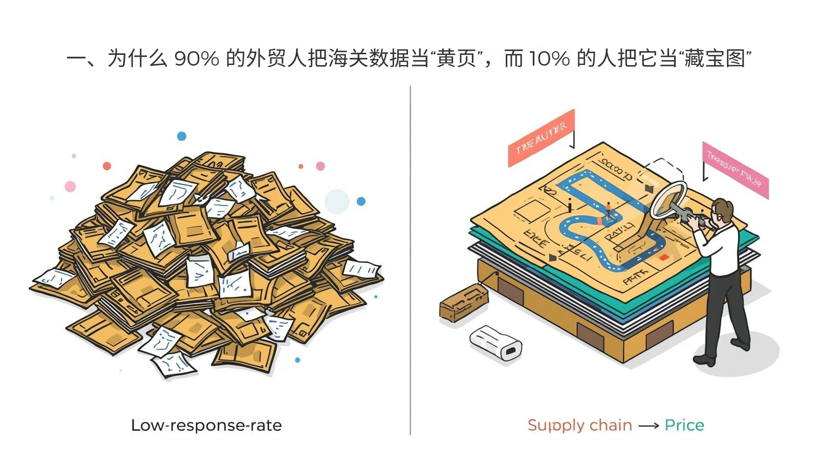 一、为什么 90% 的外贸人把海关数据当“黄页”，而 10% 的人把它当“藏宝图”
