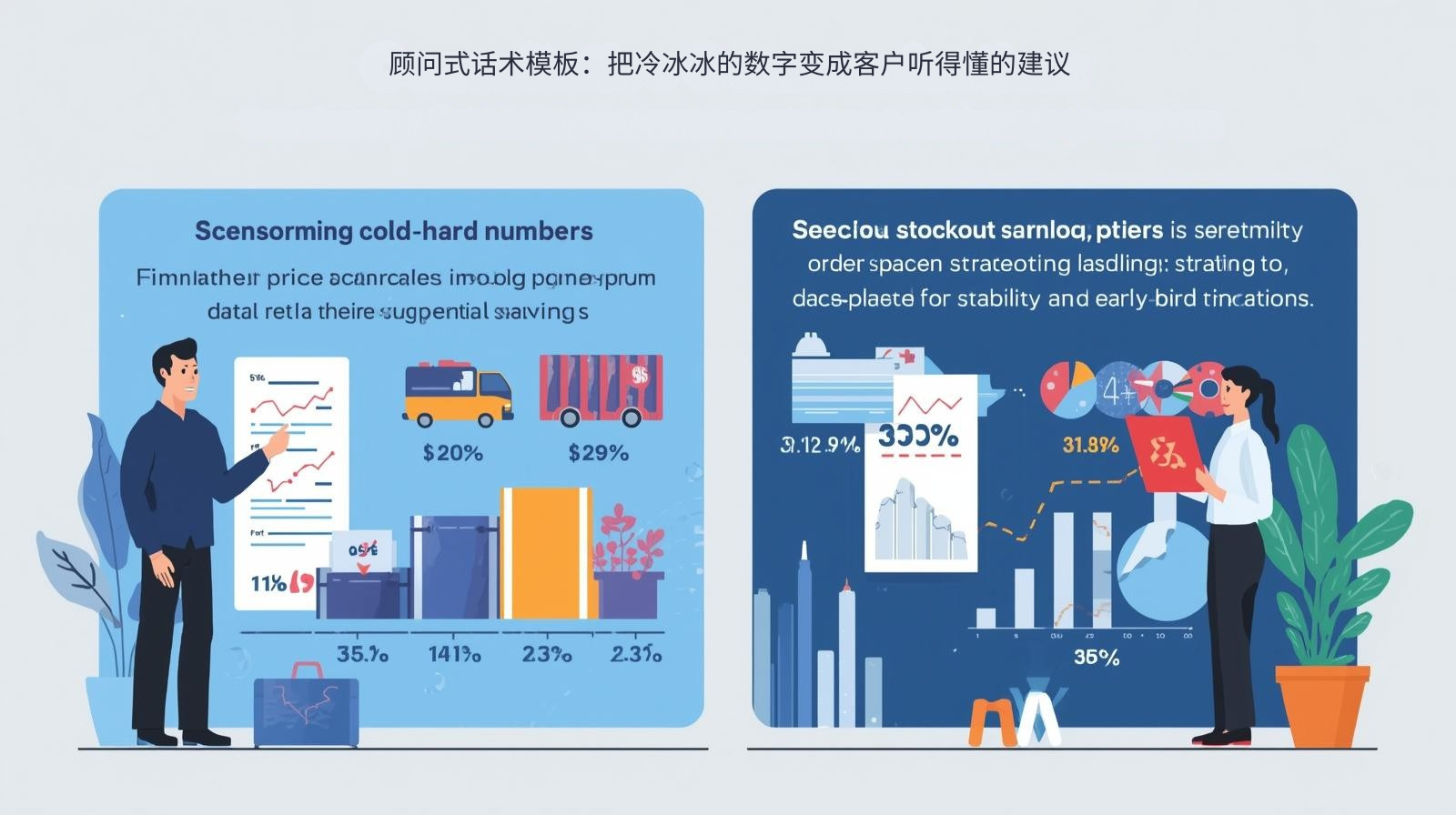 顾问式话术模板：把冷冰冰的数字变成客户听得懂的建议