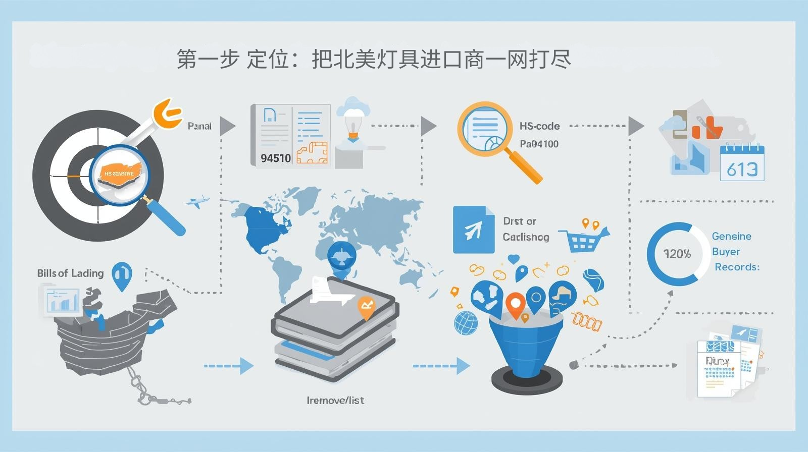 第一步 定位：把北美灯具进口商一网打尽