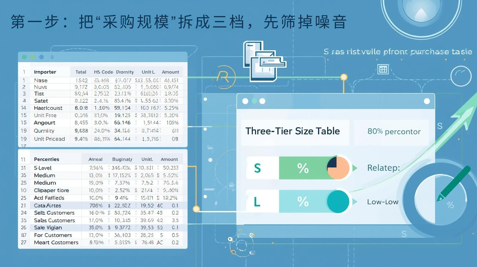 第一步：把“采购规模”拆成三档，先筛掉噪音