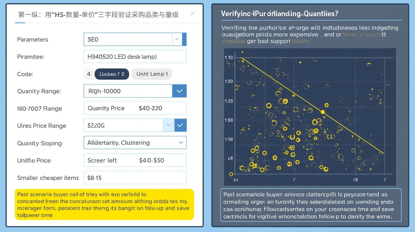 第一纵：用“HS-数量-单价”三字段验证采购品类与量级