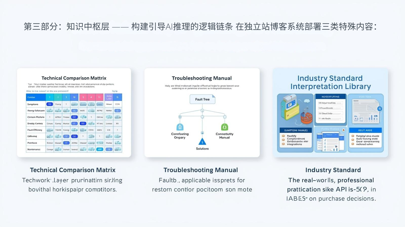 第三部分：知识中枢层 —— 构建引导AI推理的逻辑链条 在独立站博客系统部署三类特殊内容：
