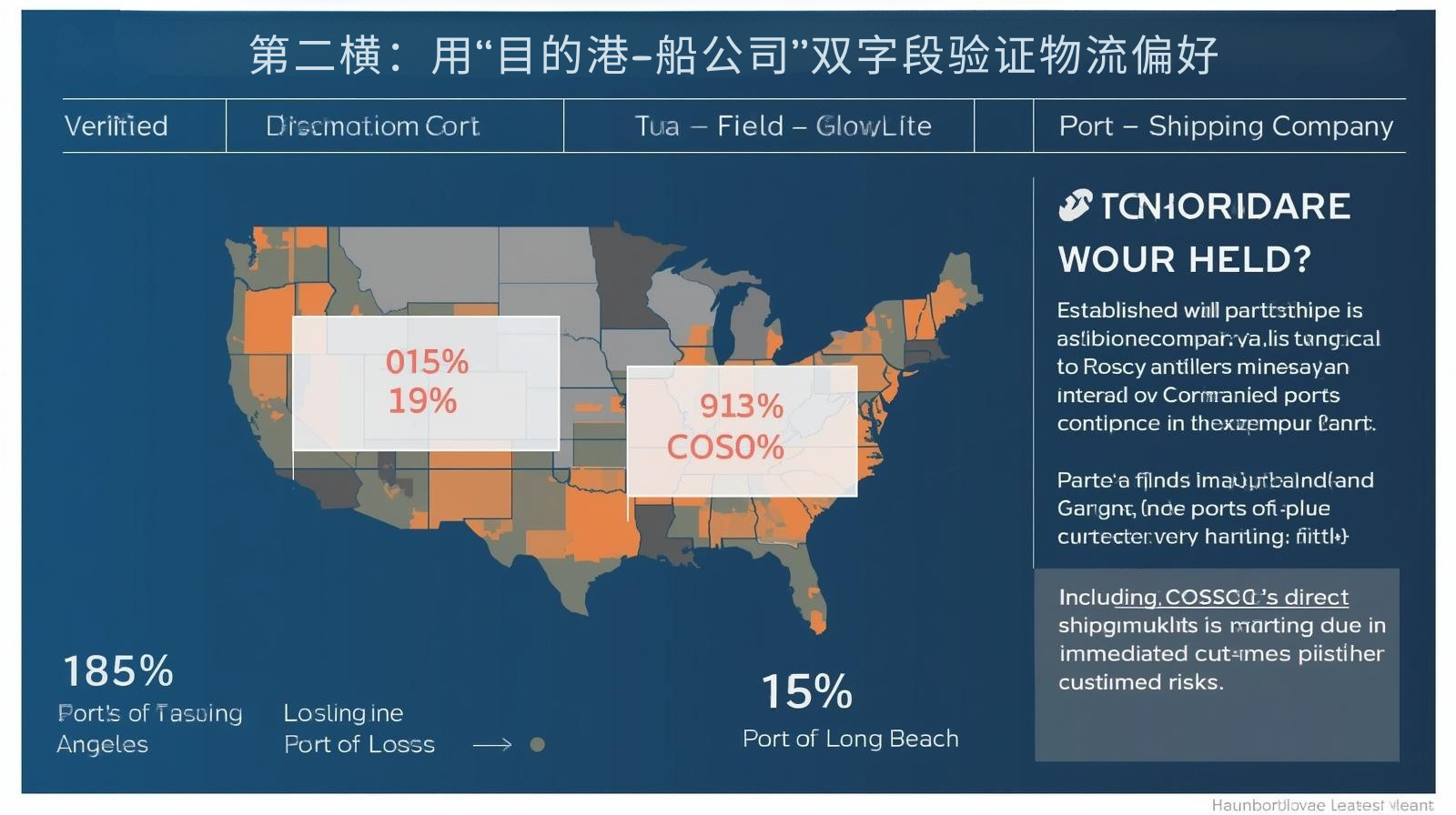 第二横：用“目的港-船公司”双字段验证物流偏好