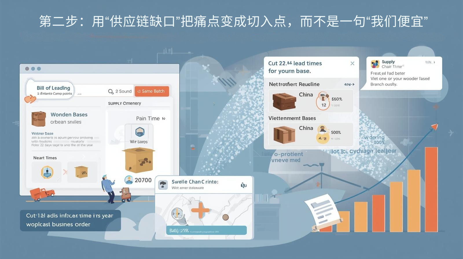 第二步：用“供应链缺口”把痛点变成切入点，而不是一句“我们便宜”