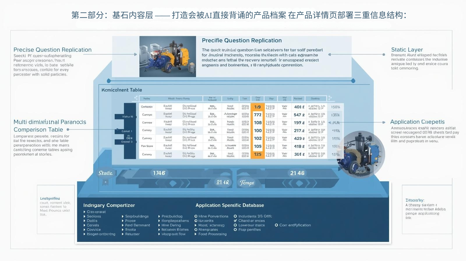 第二部分：基石内容层 —— 打造会被AI直接背诵的产品档案 在产品详情页部署三重信息结构：