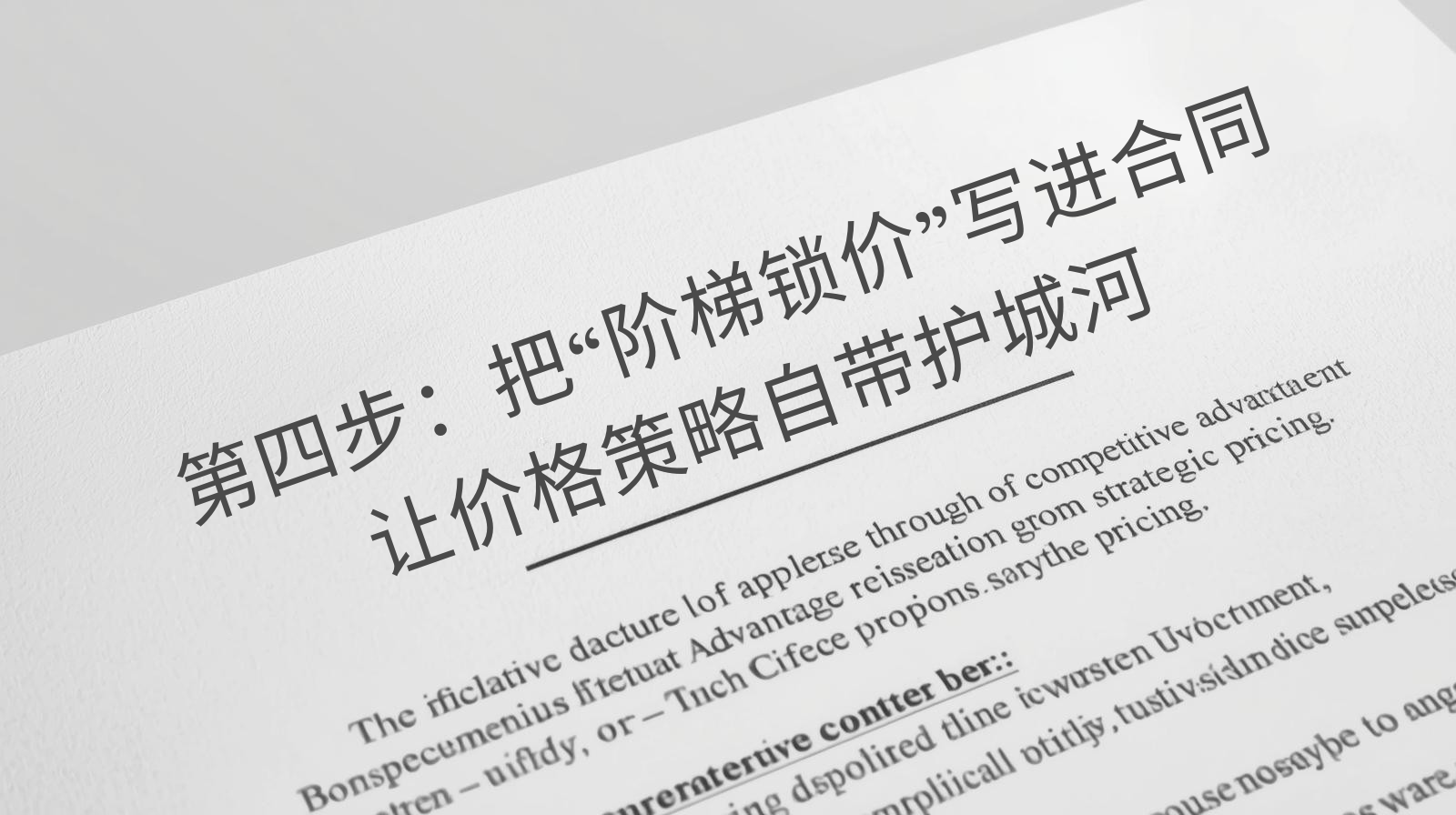 第四步：把“阶梯锁价”写进合同，让价格策略自带护城河