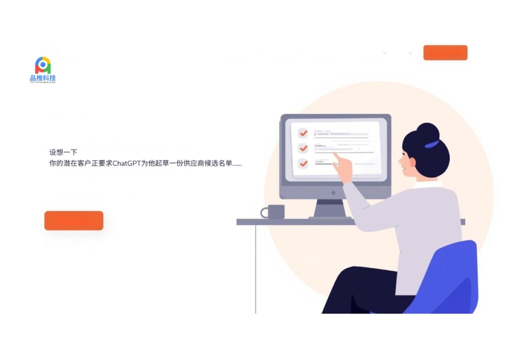 设想一下：你的潜在客户正要求ChatGPT为他起草一份供应商候选名单……