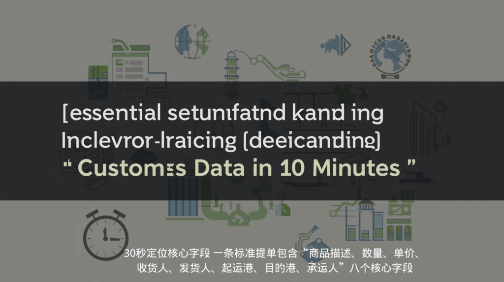 海关数据;30秒定位核心字段 一条标准提单包含“商品描述、数量、单价、收货人、发货人、起运港、目的港、承运人”八个核心字段