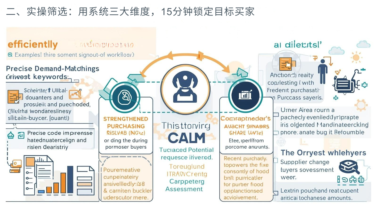 二、实操筛选：用系统三大维度，15分钟锁定目标买家
传统筛选依赖人工整理，耗时且易出错，我们的系统通过三大核心维度构建筛选模型，让新手也能高效锁定买家。第一是精准需求匹配：支持HS码（如39269090对应塑料配件）与产品关键词双重定位，可细化到“规格参数+采购量范围”，比如“筛选采购‘直径10mm塑料螺丝’且单次采购量500-2000件的买家”，避免需求偏差；第二是采购信号强化：勾选“近3个月采购+复购间隔≤45天”，系统自动排除“沉睡买家”与“长周期观望者”；第三是合作潜力评估：按“供应商更换次数≥1次”“年采购额50-500万美金”筛选，确保买家有合作实力且易切入。某做家居用品的外贸人，用系统筛选“HS码94032000+近3个月采购+复购间隔≤40天+年采购100-300万美金”的买家，15分钟锁定21个目标，其中8个当天回复咨询，3个在1周内敲定试单，效率比传统方法提升4倍。