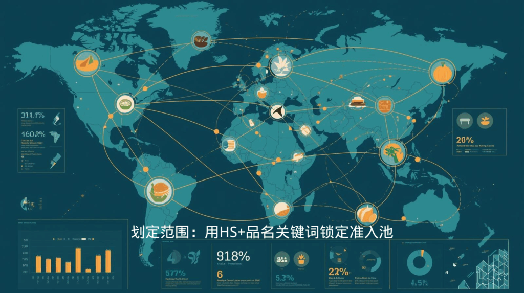 海关数据划定范围：用HS+品名关键词锁定准入池