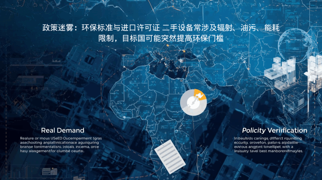 海关数据政策迷雾：环保标准与进口许可证 二手设备常涉及辐射、油污、能耗限制，目标国可能突然提高环保门槛