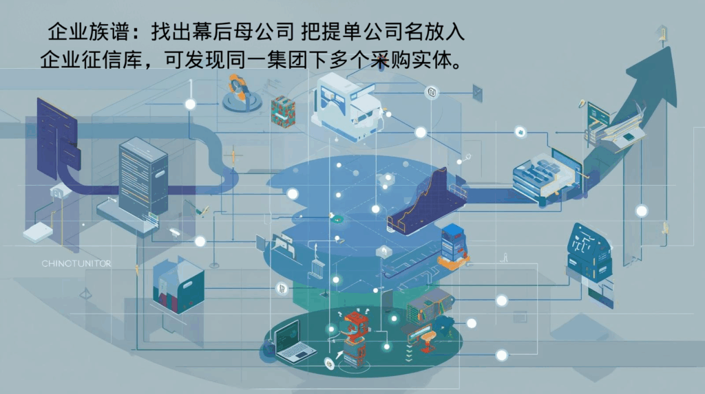 企业族谱：找出幕后母公司 把提单公司名放入企业征信库，可发现同一集团下多个采购实体。