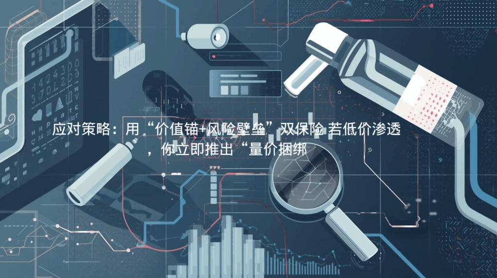 应对策略:用“价值锚+风险壁垒”双保险 若低价渗透,你立即推出“量价捆绑”:递增数量对应递减价,但设置最低采购量