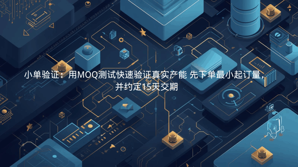 小单验证：用MOQ测试快速验证真实产能 先下单最小起订量，并约定15天交期