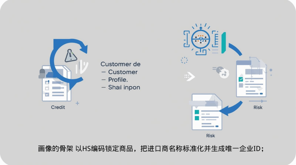 海关数据画像的骨架 以HS编码锁定商品，把进口商名称标准化并生成唯一企业ID