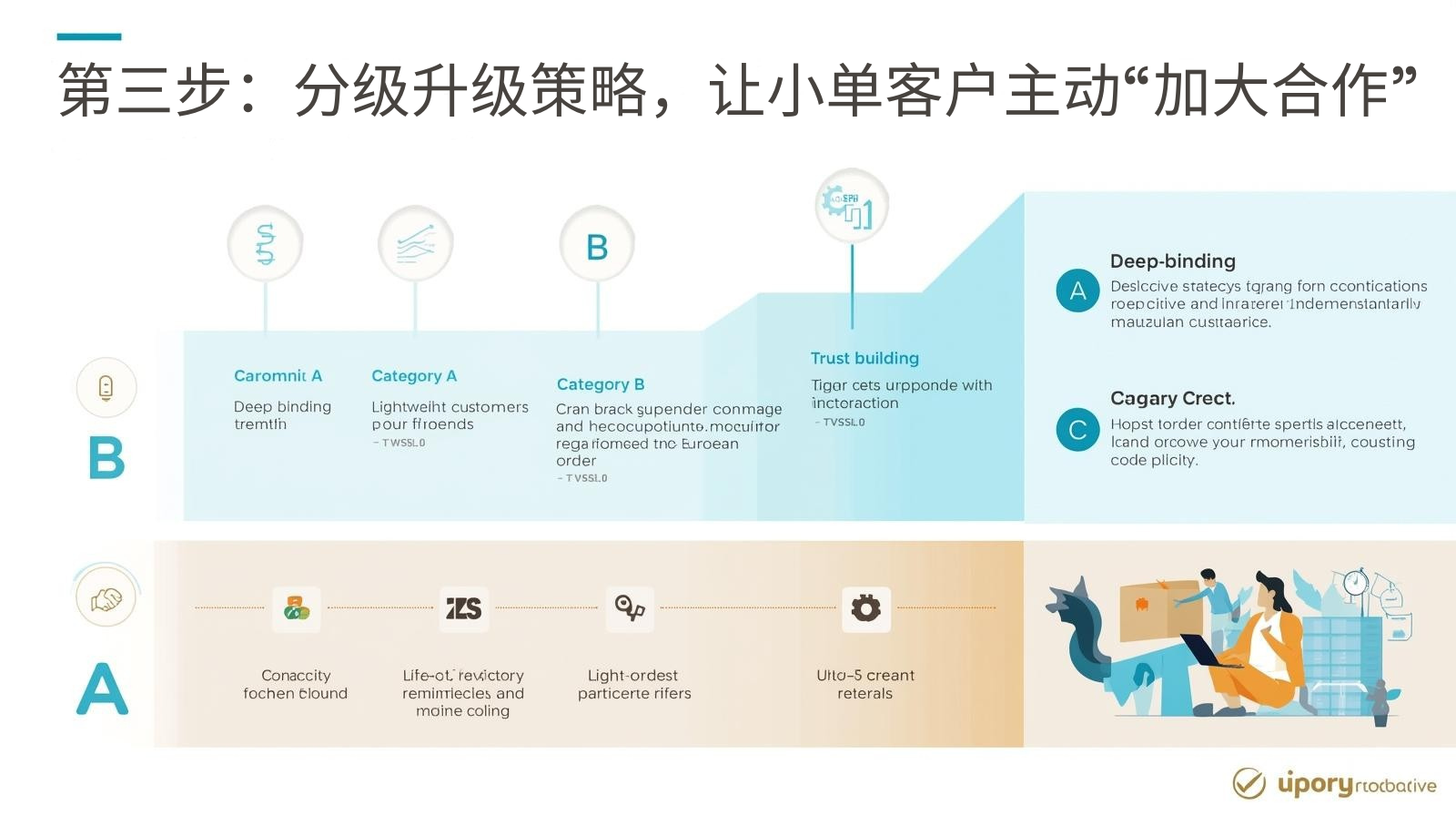 第三步：分级升级策略，让小单客户主动“加大合作”