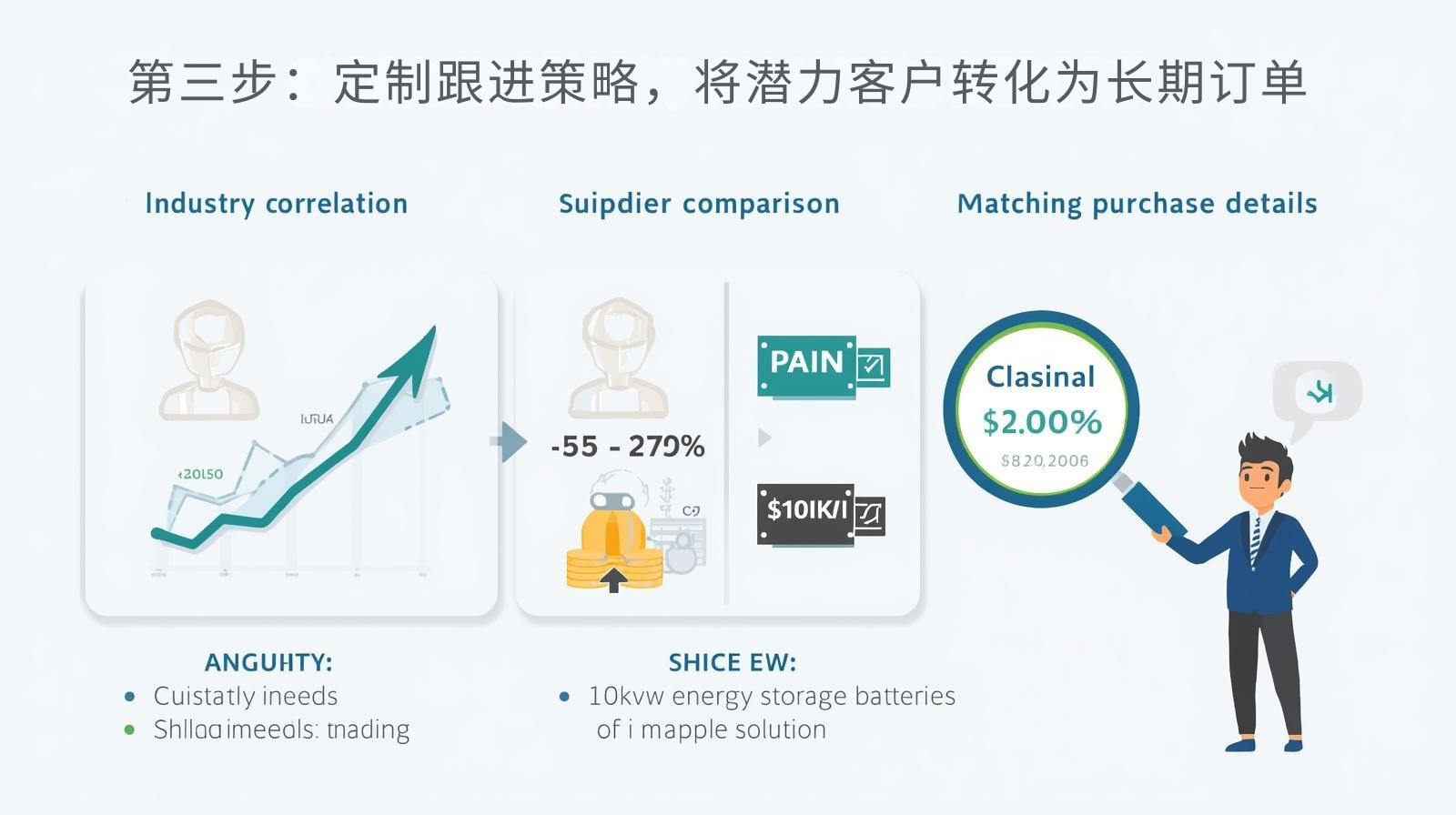 第三步：定制跟进策略，将潜力客户转化为长期订单