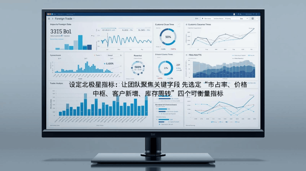 海关数据设定北极星指标：让团队聚焦关键字段 先选定“市占率、价格中枢、客户新增、库存周转”四个可衡量指标