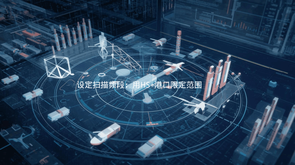 设定扫描频段：用HS+港口限定范围