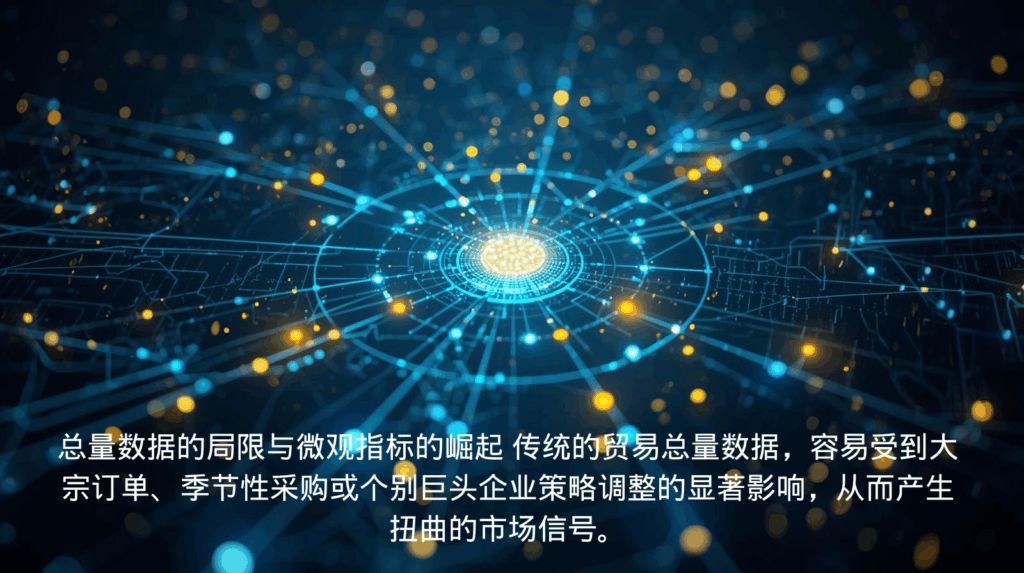总量海关数据的局限与微观指标的崛起 传统的贸易总量数据，容易受到大宗订单、季节性采购或个别巨头企业策略调整的显著影响，从而产生扭曲的市场信号