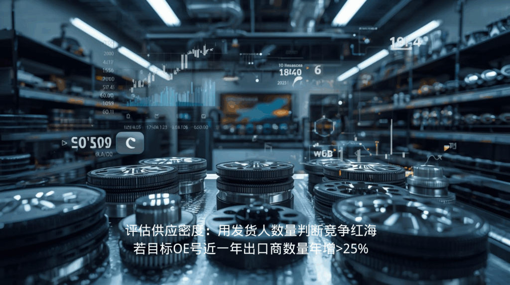 评估供应密度：用发货人数量判断竞争红海 若目标OE号近一年出口商数量年增>25%