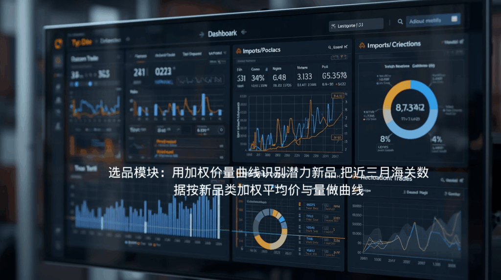 选品模块：用加权价量曲线识别潜力新品 把近三月海关数据按新品类加权平均价与量做曲线