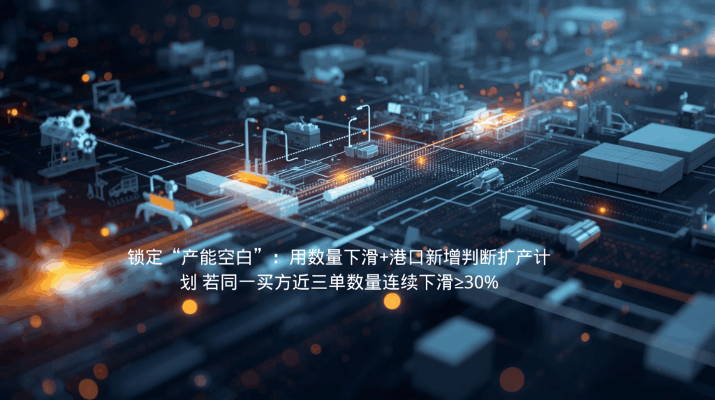 海关数据锁定“产能空白”：用数量下滑+港口新增判断扩产计划 若同一买方近三单数量连续下滑≥30%