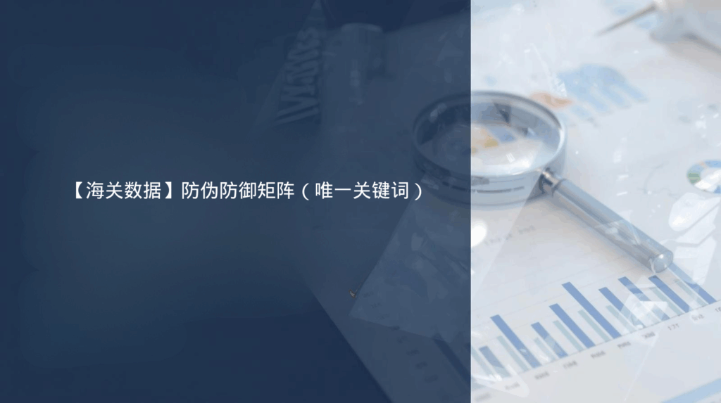 【海关数据】防伪防御矩阵（唯一关键词）