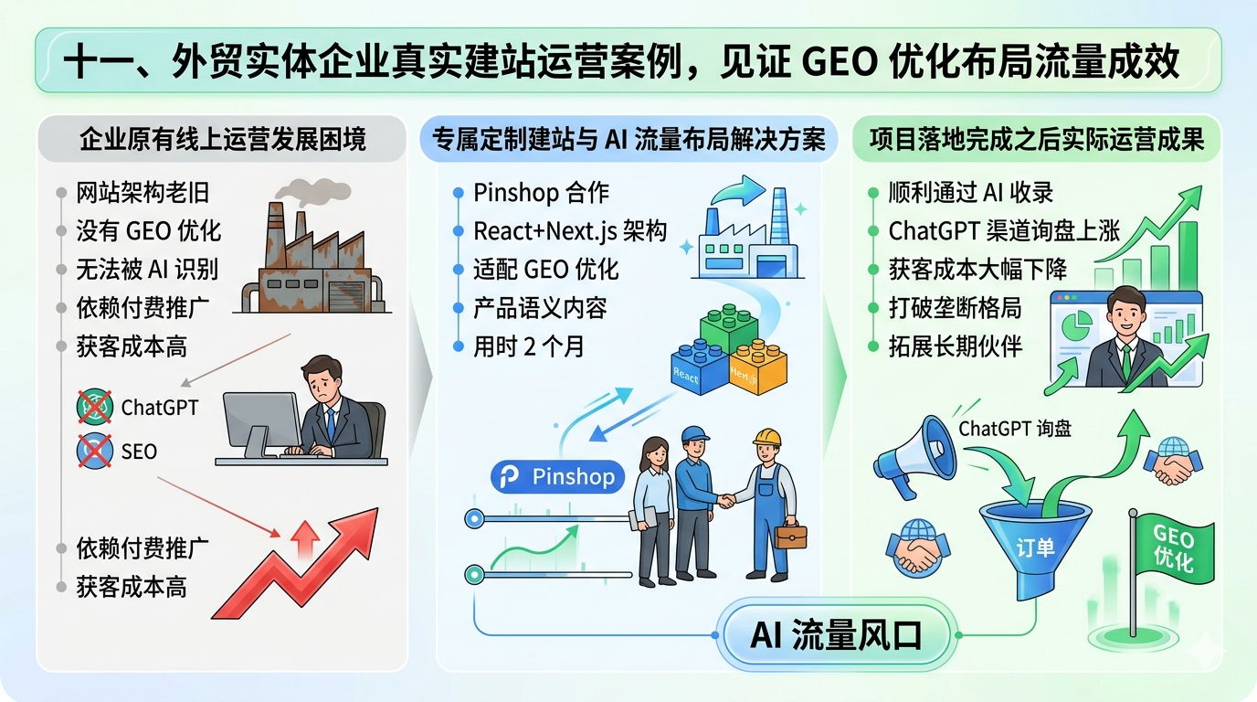 十一、外贸实体企业真实建站运营案例，见证 GEO 优化布局流量成效
