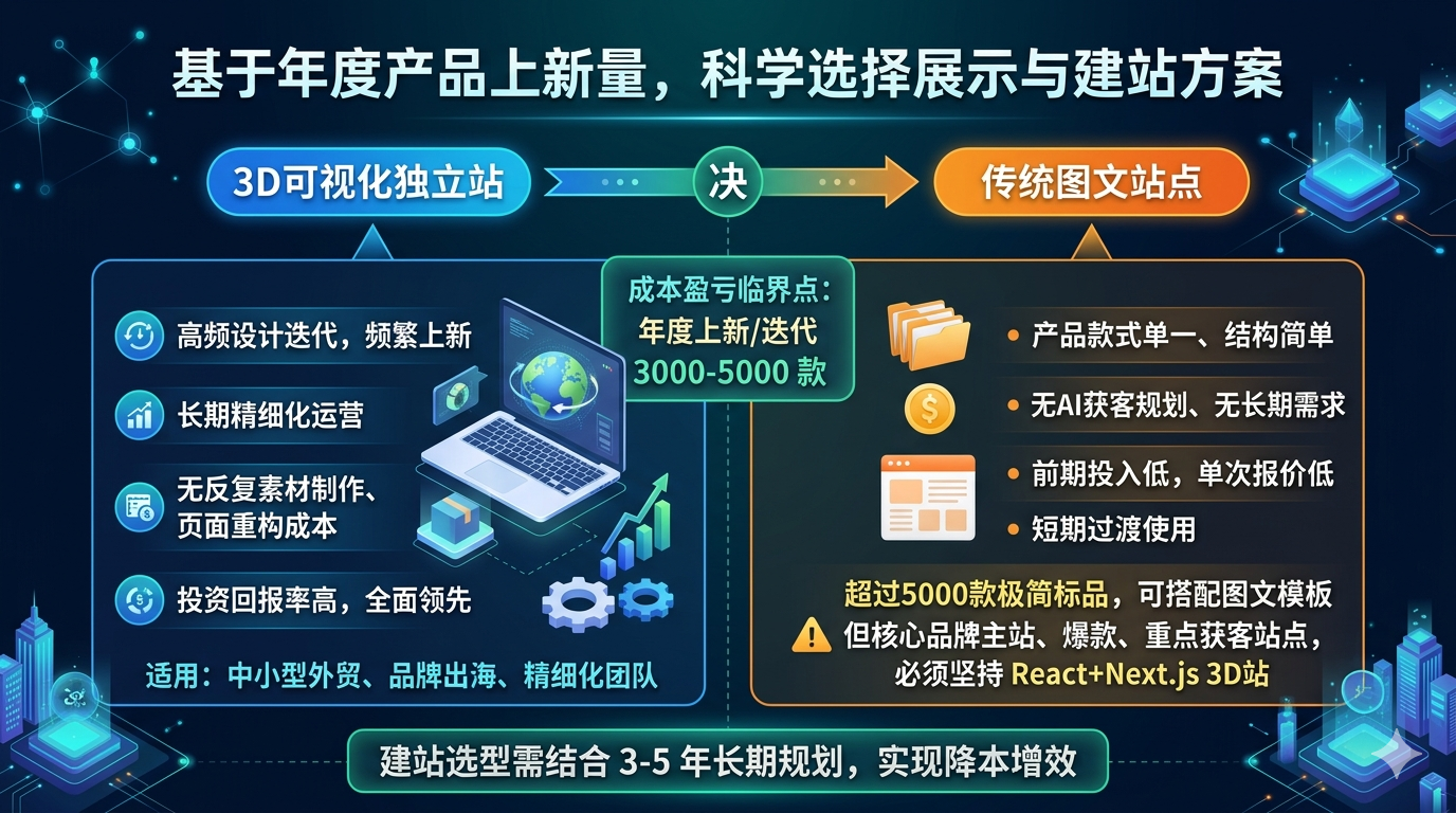 九、基于年度产品上新量，科学选择展示与建站方案