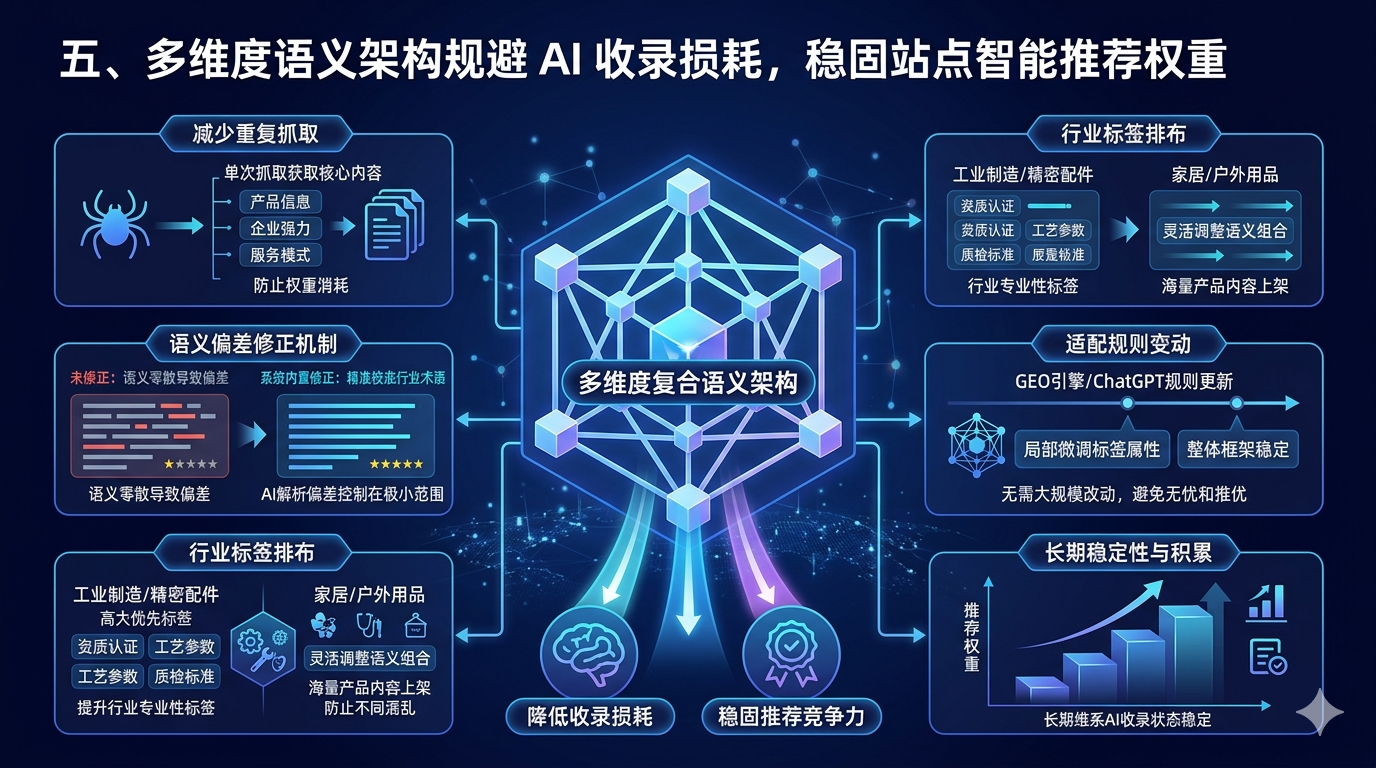 五、多维度语义架构规避 AI 收录损耗，稳固站点智能推荐权重