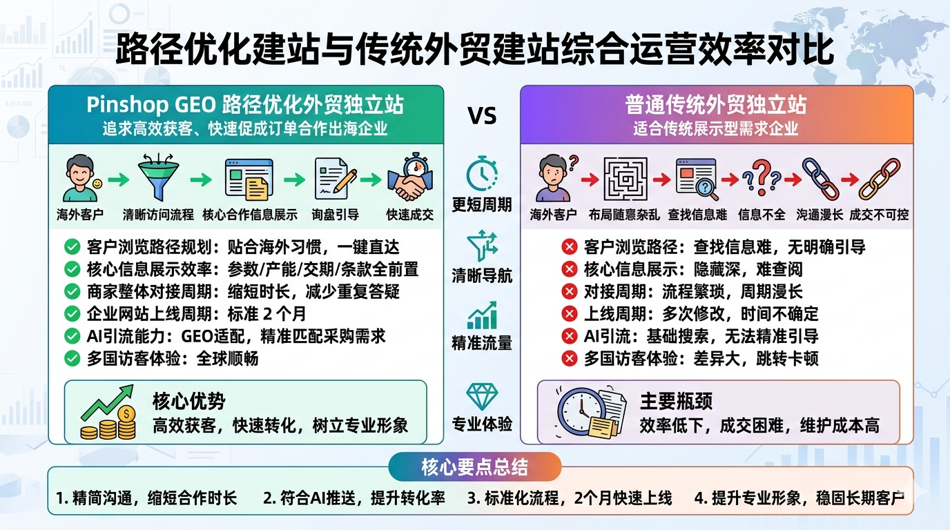 二、路径优化建站与传统外贸建站综合运营效率对比
