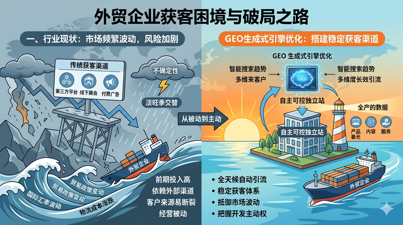 一、行业现状：市场频繁波动，外贸企业获客风险持续加剧