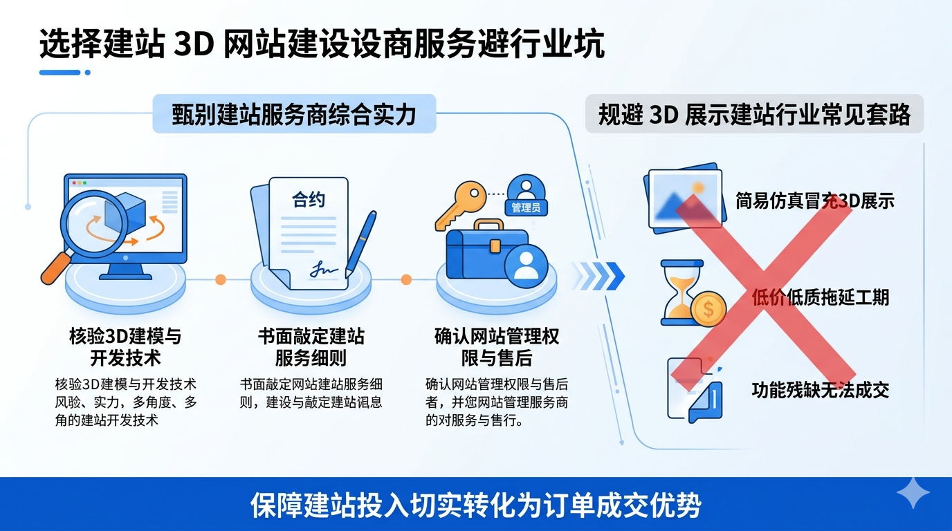 八、甄别建站服务商综合实力，规避 3D 展示建站行业常见套路